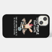 Sarcastische Introvert Crazy Chicken I Hug Mensen  iPhone Hoesje (Achterkant horizontaal)