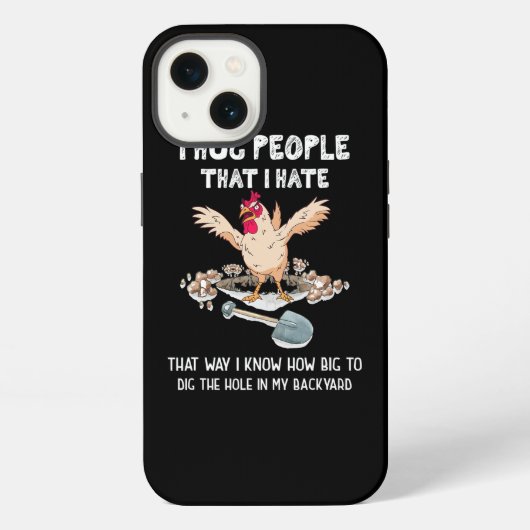 Sarcastische Introvert Crazy Chicken I Hug Mensen  iPhone Hoesje (Achterkant)