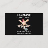 Sarcastische Introvert Crazy Chicken I Hug Mensen  Visitekaartje (Achterkant)