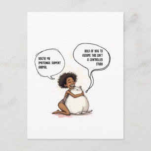 Sarcastische Introvert Emotionele Ondersteuning Ka Briefkaart