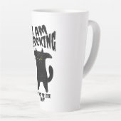 Sarcastische kat cartoon zwart-wit latte mok (Rechterhoek)