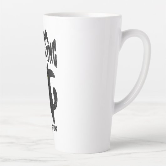 Sarcastische kat cartoon zwart-wit latte mok (Rechts)