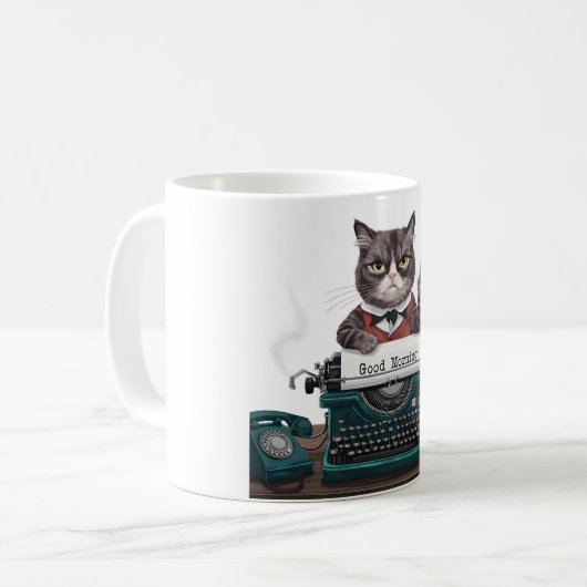 Sarcastische kat - Goedemorgen Koffiemok (Voorkant links)