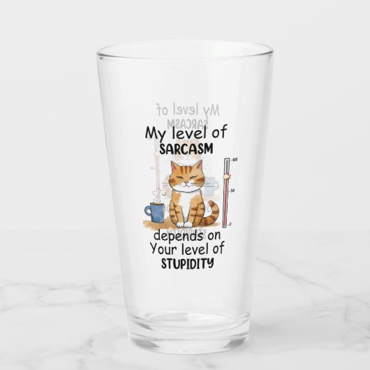 Sarcastische kat - Grappige Oranje kunst Glas (Achterkant)