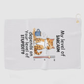 Sarcastische kat - Grappige Oranje kunst Golfhanddoek (Horizontaal)