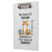 Sarcastische kat - Grappige Oranje kunst Klembord (Links)