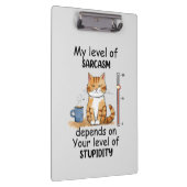 Sarcastische kat - Grappige Oranje kunst Klembord (Rechts)