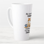 Sarcastische kat - Grappige Oranje kunst Latte Mok (Linkerhoek)