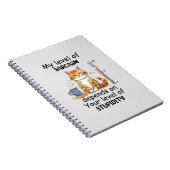 Sarcastische kat - Grappige Oranje kunst Notitieboek (Rechterzijde)