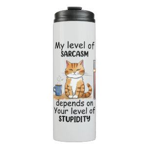 Sarcastische kat - Grappige Oranje kunst Thermosbeker