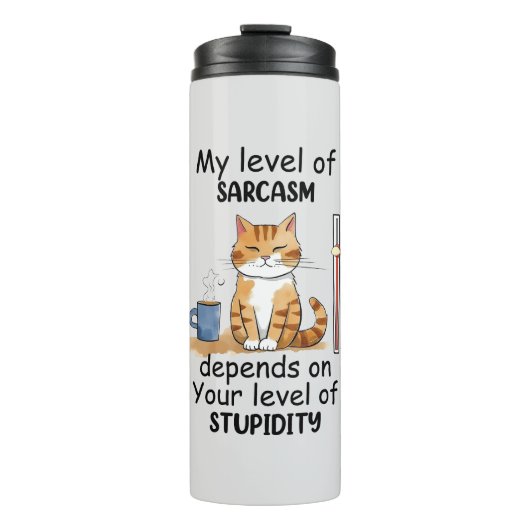 Sarcastische kat - Grappige Oranje kunst Thermosbeker (Voorkant)