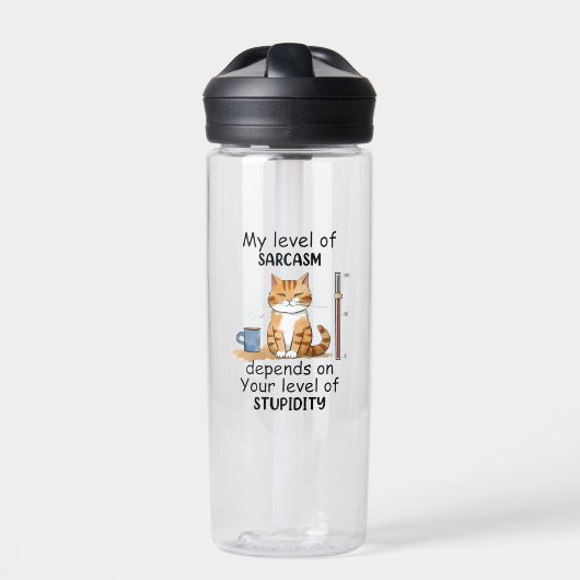 Sarcastische kat - Grappige Oranje kunst Waterfles (Voorkant)