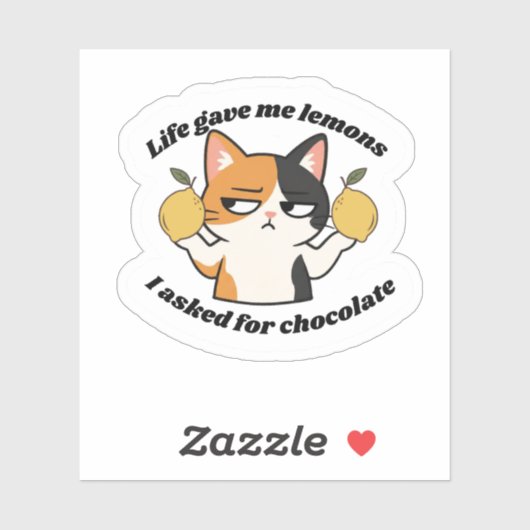 Sarcastische Kat Sticker – Het Leven Gaf Me Citroe (Vel)