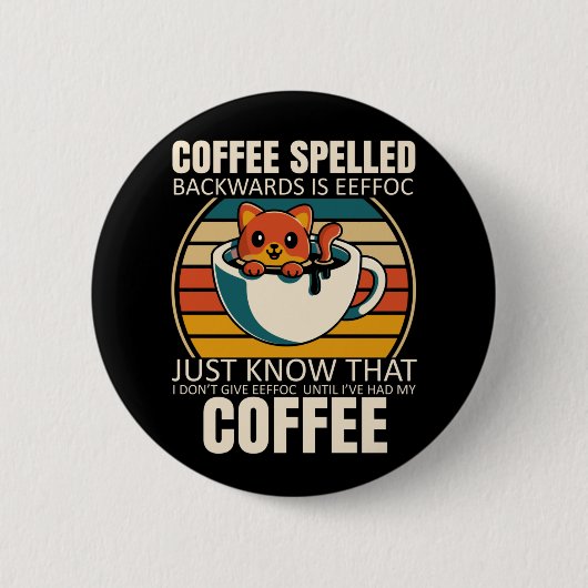 Sarcastische kattenkoffie Lover Barista Caffeine-v Ronde Button 5,7 Cm (Voorkant)
