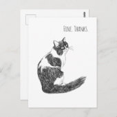 Sarcastische Kattenstemming – Prima. Dank je. Kuns Briefkaart (Voorkant / Achterkant)