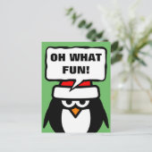 Sarcastische kerst briefkaarten met grappige pingu (Staand voorkant)