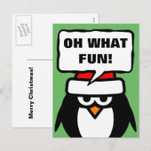 Sarcastische kerst briefkaarten met grappige pingu (Voorkant / Achterkant)