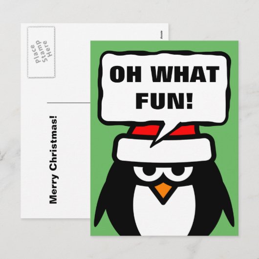 Sarcastische kerst briefkaarten met grappige pingu (Voorkant / Achterkant)