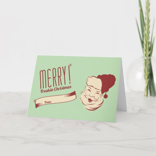 Sarcastische Kerstman Kaart (leeg binnen) (Voorkant)