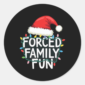 Sarcastische kerstverlichting Santa Claus Pet gedw Ronde Sticker