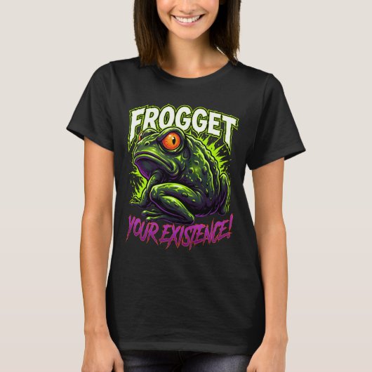 Sarcastische Kikker Vergeet Je Bestaan Grappige Me T-shirt (Voorkant)