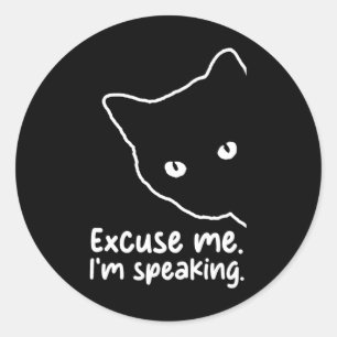 Sarcastische kinderloze kat dame excuseer me ik sp ronde sticker