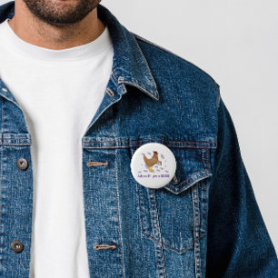 Sarcastische Kip – Vraag Me Of Ik Me Er Druck Over Ronde Button 5,7 Cm