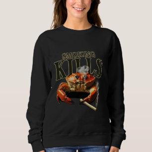 Sarcastische krab die rookt trui