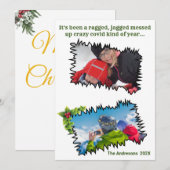 Sarcastische Leuk Kerst Gescheurde Getande Covid F Feestdagenkaart (Voorkant / Achterkant)