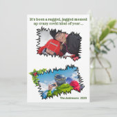 Sarcastische Leuk Kerst Gescheurde Getande Covid F Feestdagenkaart (Staand voorkant)