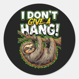 Sarcastische Luiaard Ik Geef Er Niet Om Grappige M Ronde Sticker