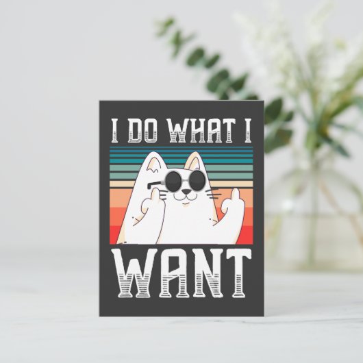 Sarcastische mensen Kat middelgembergelvis Kat Briefkaart (Staand voorkant)