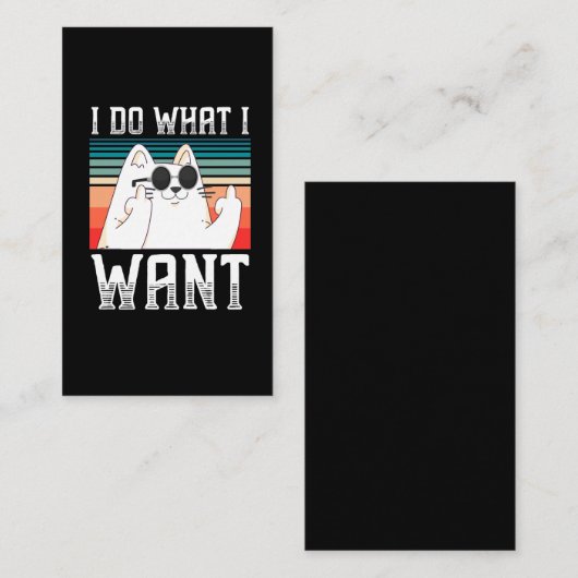 Sarcastische mensen Kat middelgembergelvis Kat Visitekaartje (Voorkant / Achterkant)