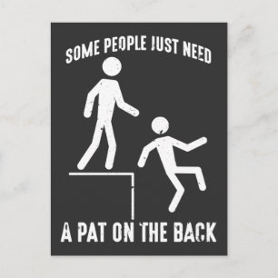 Sarcastische mensen offensief citaat achteraan briefkaart