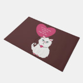 Sarcastische Moody White Cat Funny Custom Ga weg Deurmat (Schuin)