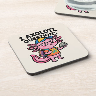 Sarcastische Nerd Axolotl Ik Heb Axolotl Vragen Me Bier Onderzetter