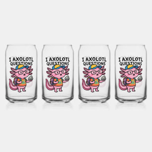 Sarcastische Nerd Axolotl Ik Heb Axolotl Vragen Me Blikvorm Glas