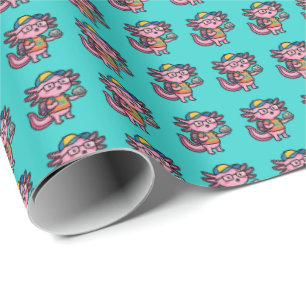 Sarcastische Nerd Axolotl Ik Heb Axolotl Vragen Me Cadeaupapier