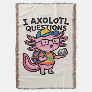 Sarcastische Nerd Axolotl Ik Heb Axolotl Vragen Me Deken