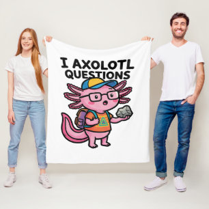 Sarcastische Nerd Axolotl Ik Heb Axolotl Vragen Me Fleece Deken