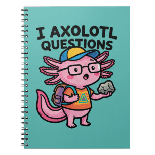 Sarcastische Nerd Axolotl Ik Heb Axolotl Vragen Me Notitieboek