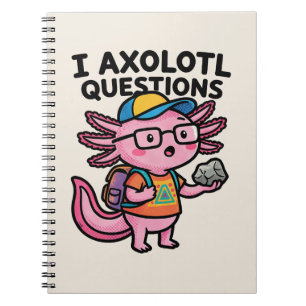 Sarcastische Nerd Axolotl Ik Heb Axolotl Vragen Me Notitieboek