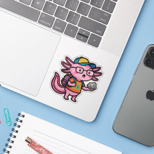 Sarcastische Nerd Axolotl Ik Heb Axolotl Vragen Me Sticker