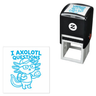 Sarcastische Nerd Axolotl Ik Heb Axolotl Vragen Me Zelfinktende Stempel