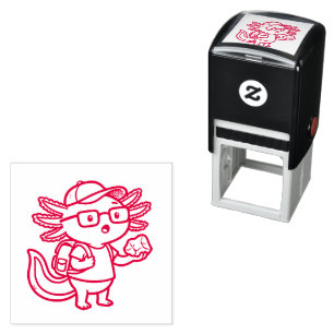 Sarcastische Nerd Axolotl Ik Heb Axolotl Vragen Me Zelfinktende Stempel