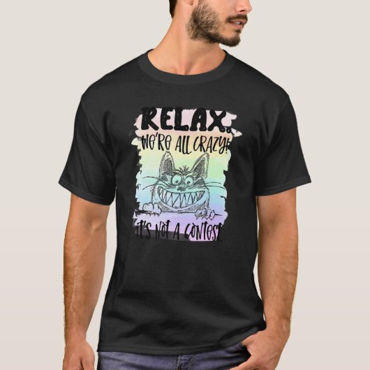 Sarcastische Ontspan Kat T-shirt (Voorkant)