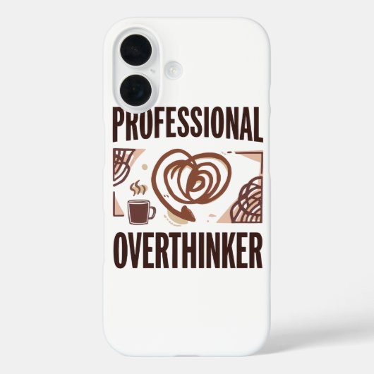 Sarcastische Overdenker met Koffie en Chaos Case-Mate iPhone Case (Achterkant)