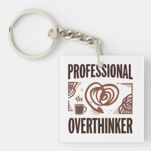 Sarcastische Overdenker met Koffie en Chaos Sleutelhanger