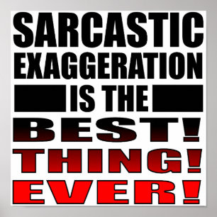 Sarcastische Overdrijving Grappig Poster Bord Quot
