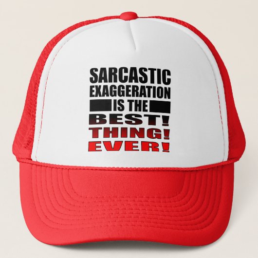 Sarcastische Overdrijving Grappige Bal Cap Hoed Qu Trucker Pet (Voorkant)